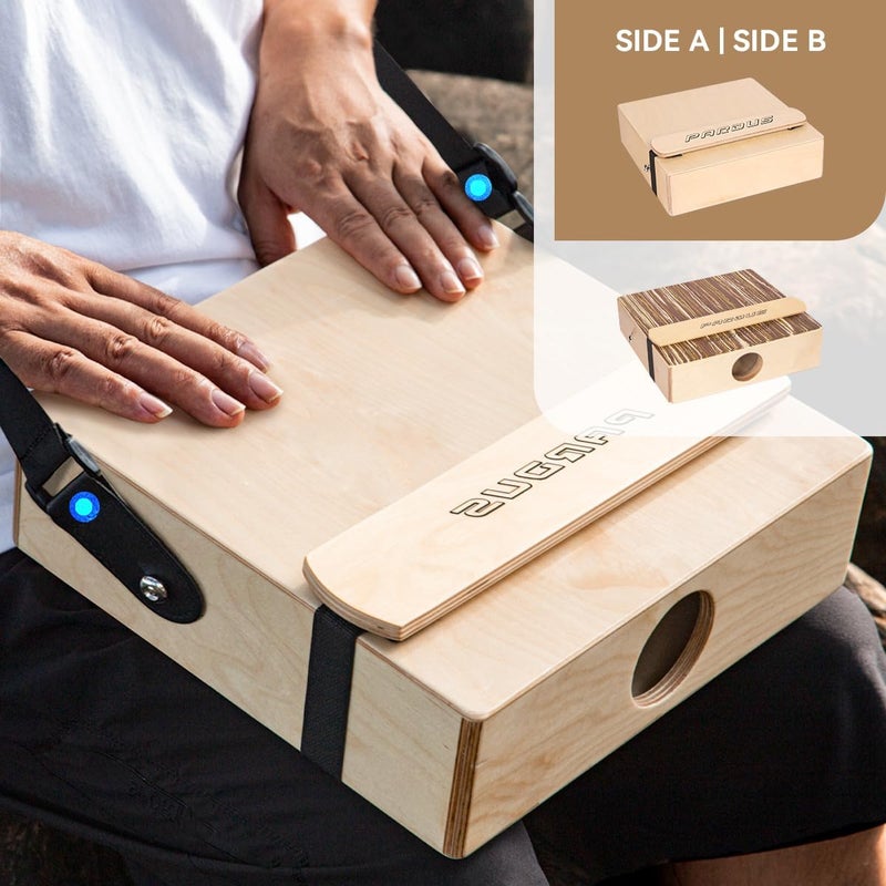 PARDUS Portable Cajon Drum with Removable Snare Straps – Travel Cajon with Dual-Sided Birch & Techwood for Deep and Crisp Sounds – Percussion Musical Instrument – Includes Oxford Carrying Bag - Image 4